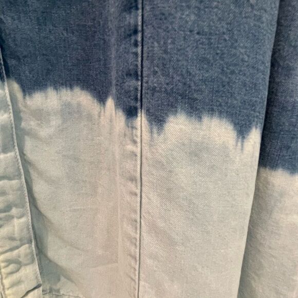SPLENDID 241372 Womens Denim Chambray Casual Shirt Dress dip dye ombre S - Picture 4 of 13